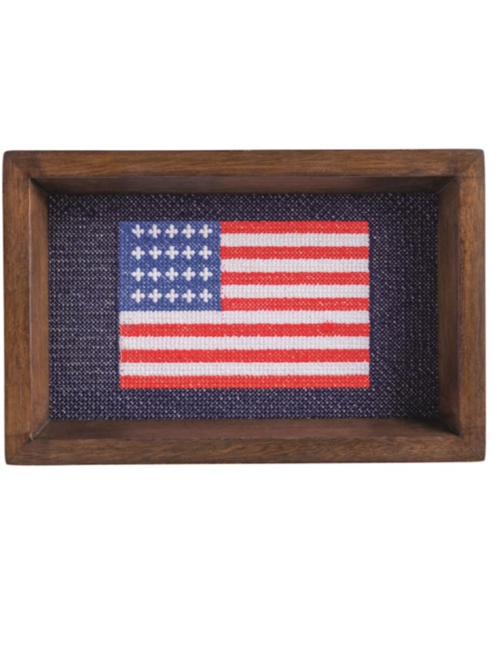 Flag needlepoint tray